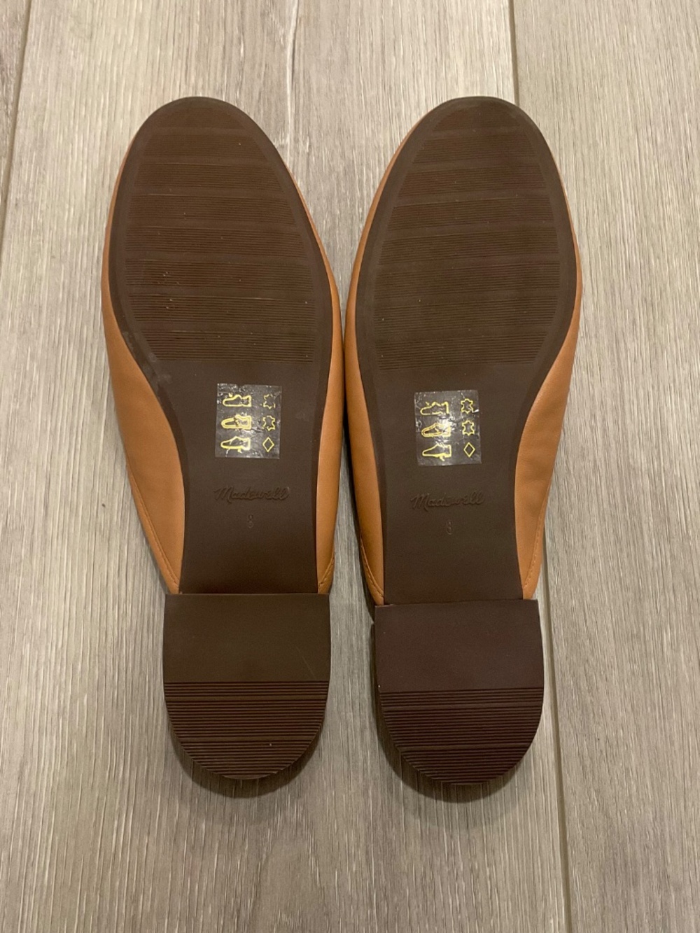 MADEWELL The Adelle Ballet Mule in Amber Brown Leather Size 8 LIKE NEW - Picture 7 of 8